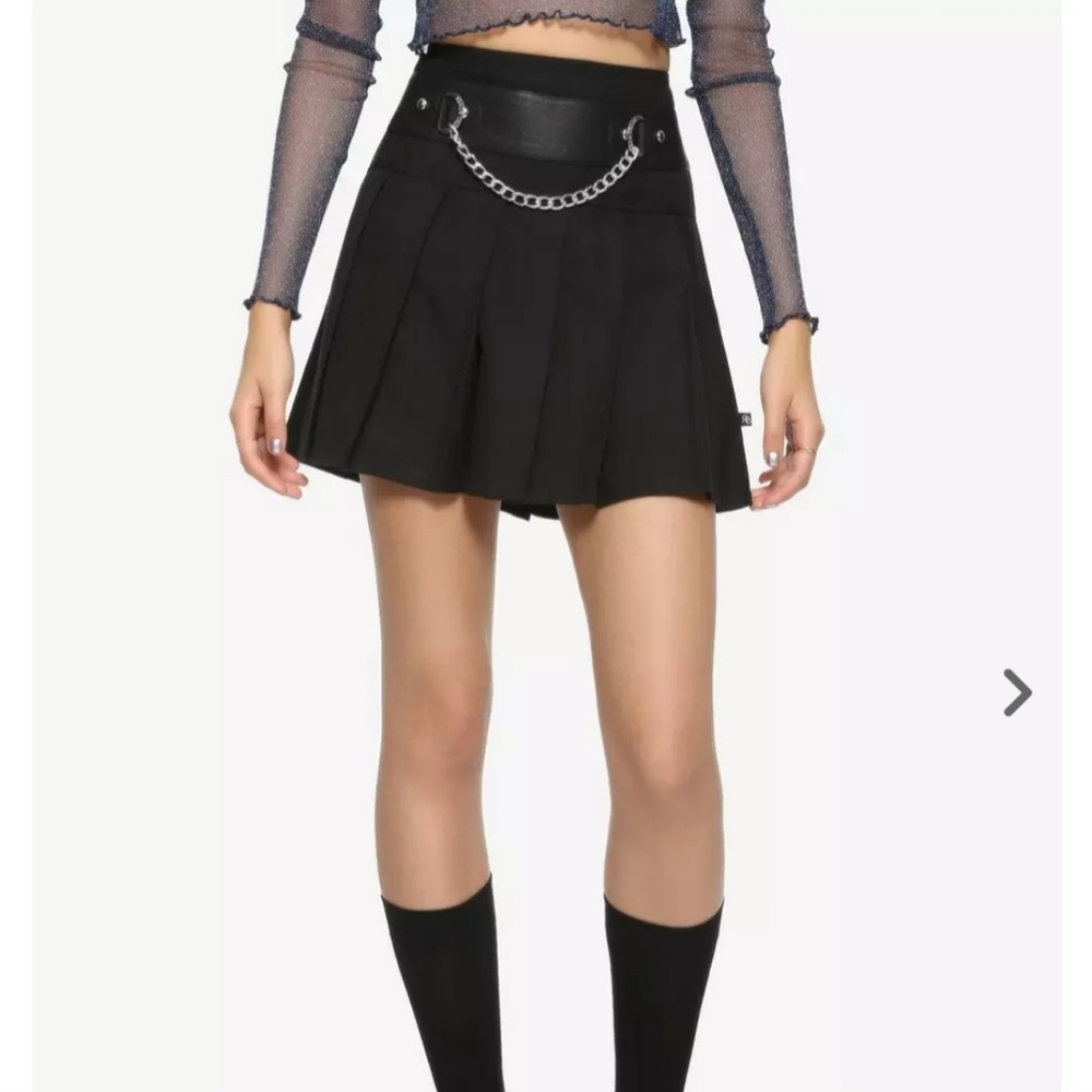 Royal Bones by TRIPP NYC Pleated Mini Skirt Black Size Small
